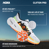 Giày Chạy Bộ Nam HOKA Clifton Pro Wide - Trắng - Supersports Vietnam