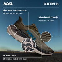 Giày Chạy Bộ Nam HOKA Clifton 11 Wide - Nâu