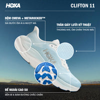 Giày Chạy Bộ Nữ HOKA Clifton 11 Wide - Xanh Dương - Supersports Vietnam