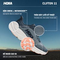 Giày Chạy Bộ Nữ HOKA Clifton 11 Wide - Xanh Navy - Supersports Vietnam