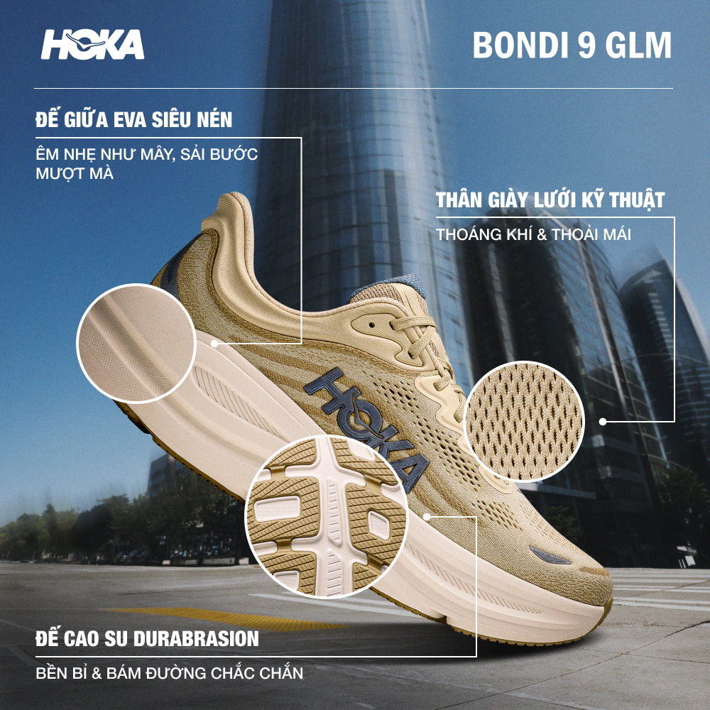 Men's HOKA Bondi 9 Glm Running Shoes - Yellow