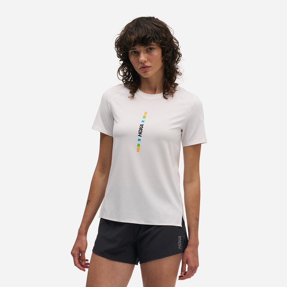 Áo Thun Nữ HOKA Everyrun Short-Sleeve Joy Printed - Trắng - Supersports Vietnam
