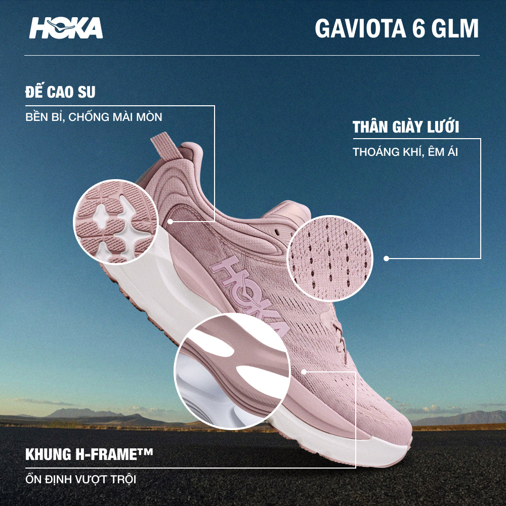 Giày Chạy Bộ Nữ HOKA Gaviota 6 Glm - Hồng - Supersports Vietnam