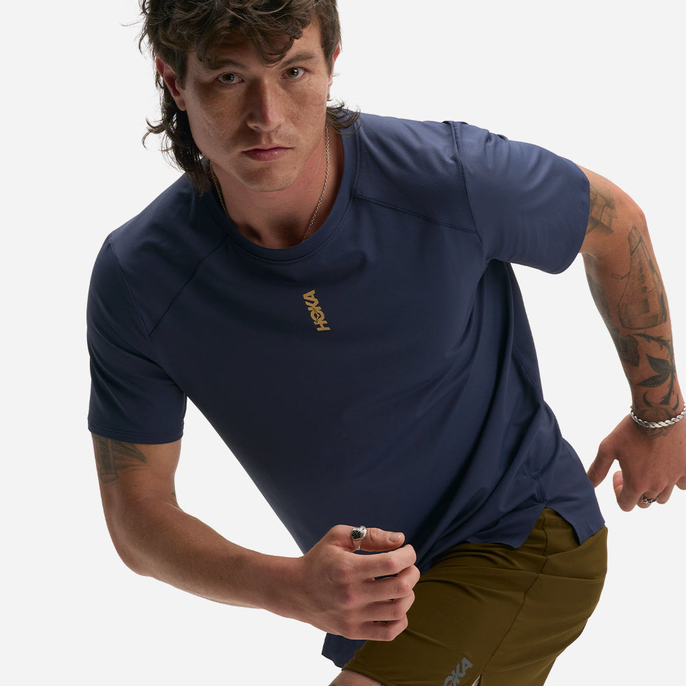 Áo Thun Nam HOKA Everyrun Short Sleeve KTT - Xanh Navy - Supersports Vietnam