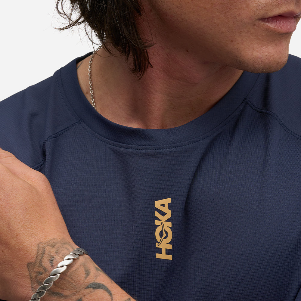 Áo Thun Nam HOKA Everyrun Short Sleeve KTT - Xanh Navy - Supersports Vietnam